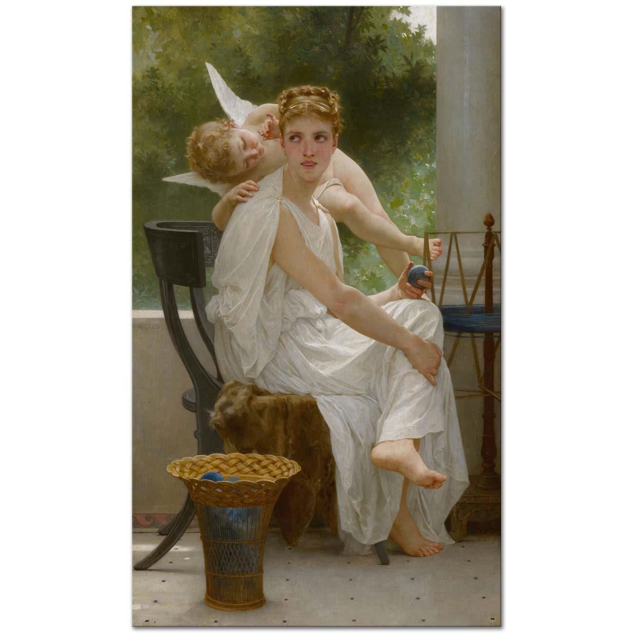 William Adolphe Bouguereau Genç Kıza Fısıldayan Melek Kanvas Tablo