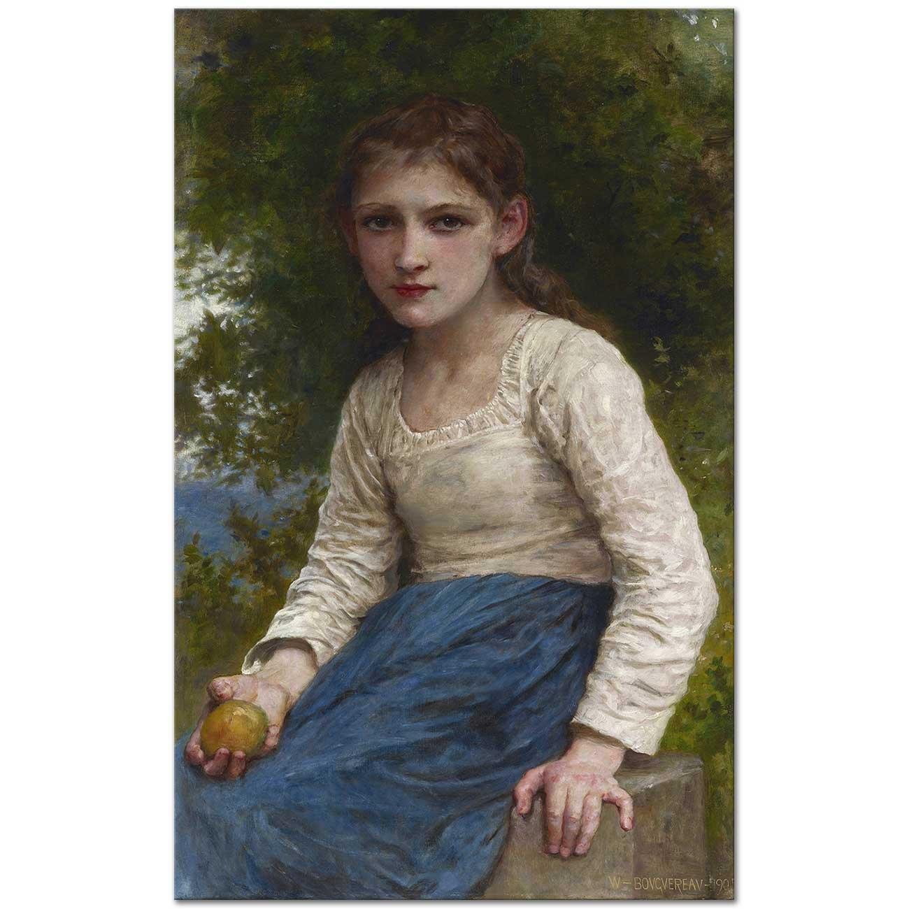 William Adolphe Bouguereau Girl with an Apple Art Print