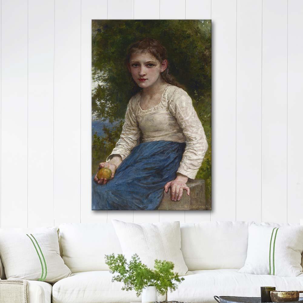 William Adolphe Bouguereau Girl with an Apple Art Print