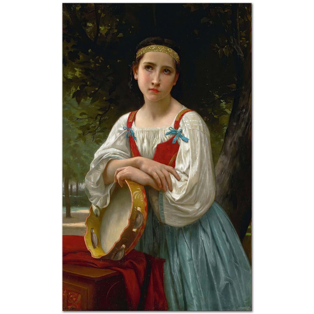 Gypsy Girl with a Basque Drum by William Adolphe Bouguereau