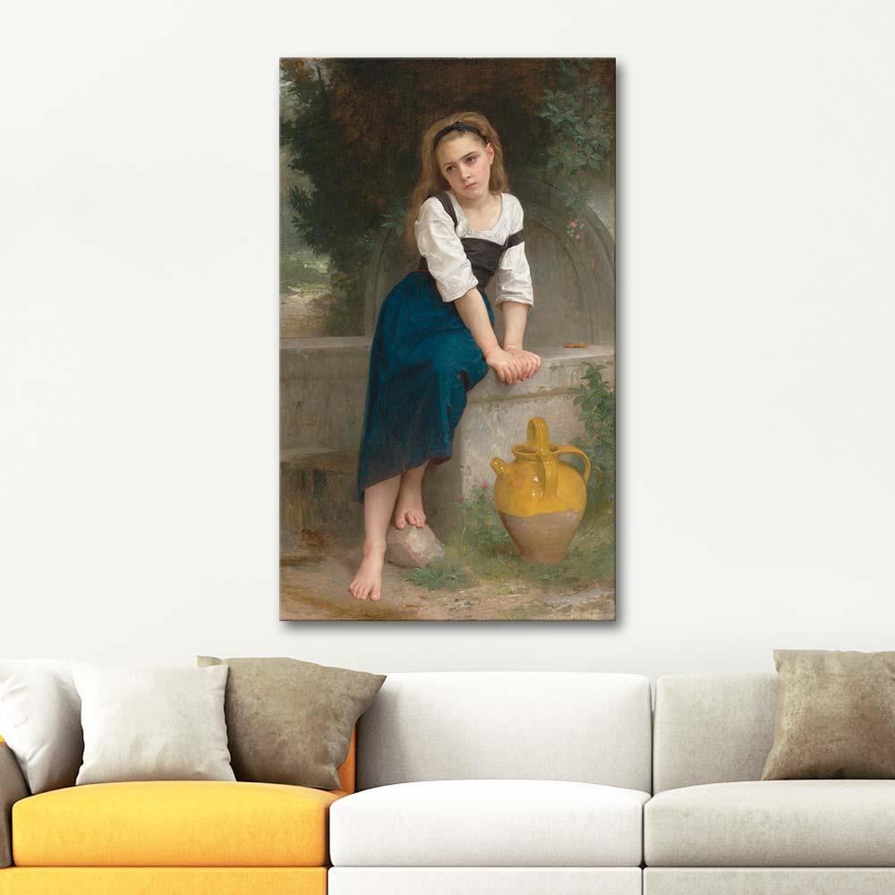 William Adolphe Bouguereau Çeşme Başındaki Yetim Kız Kanvas Tablo
