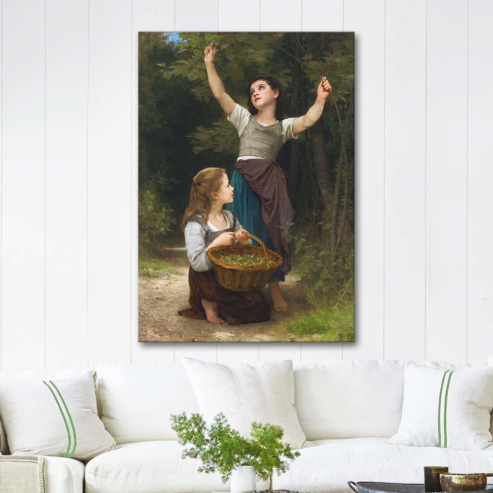 William Adolphe Bouguereau Récolte de Noisettes Art Print