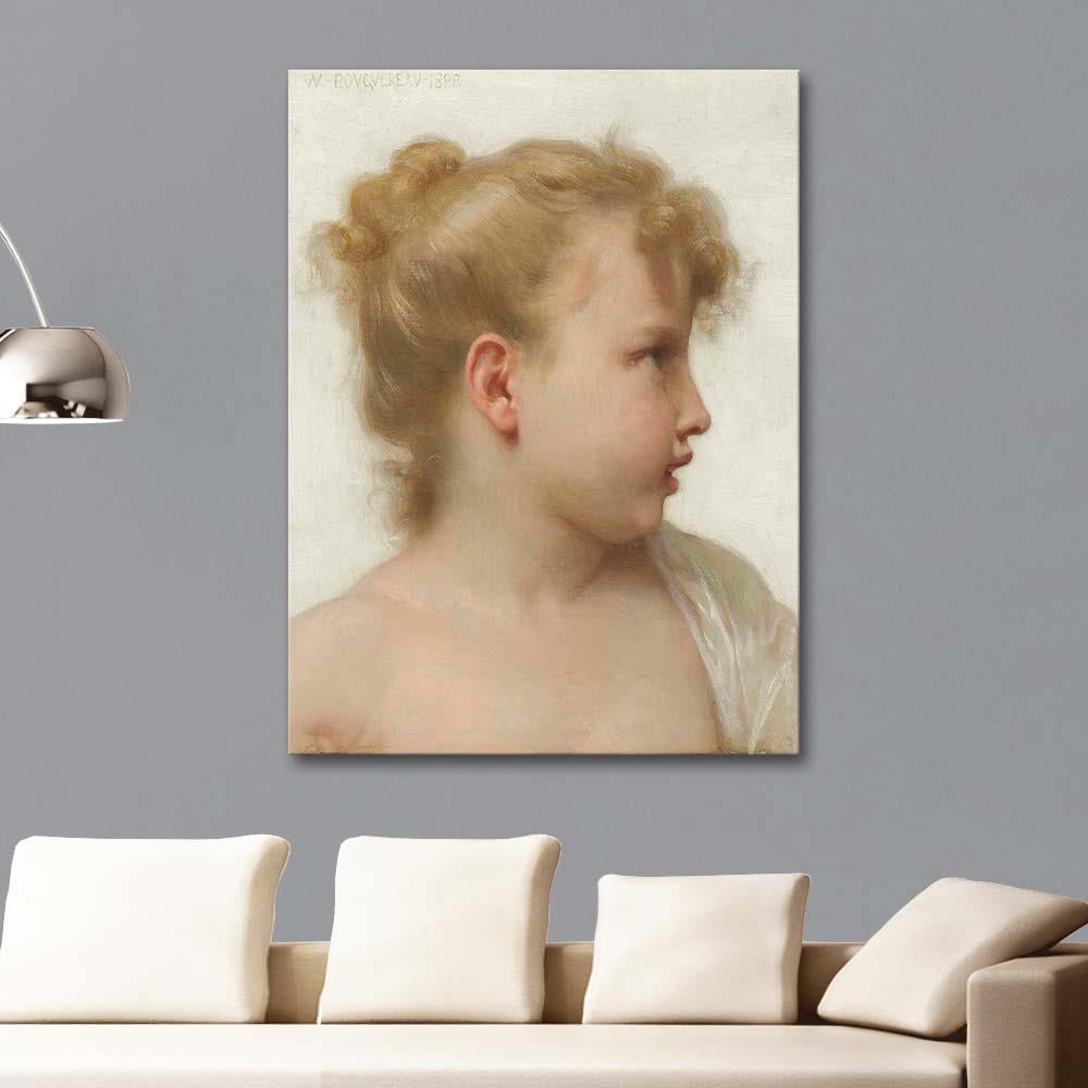 William Adolphe Bouguereau Study for Head of a Little Girl Art Print