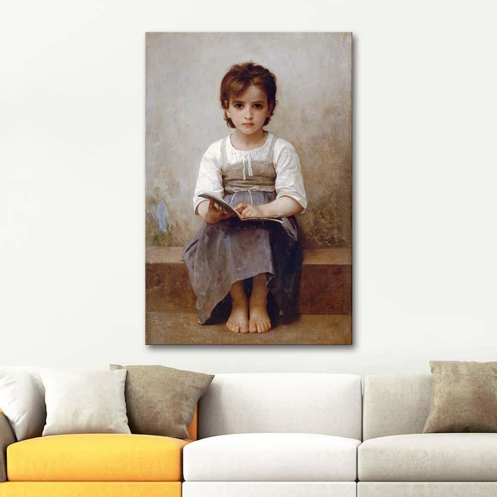 William Adolphe Bouguereau The Difficult Lesson Art Print