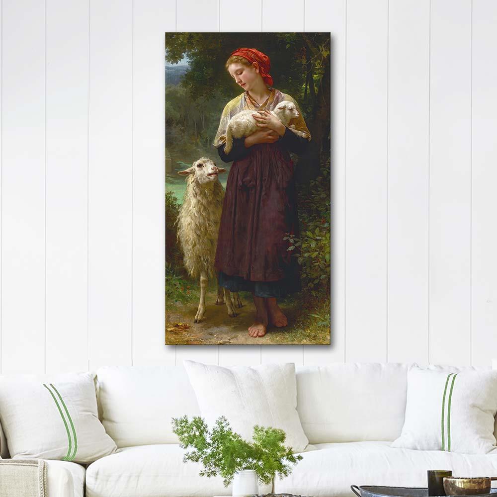 William Adolphe Bouguereau The Newborn Lamb Art Print