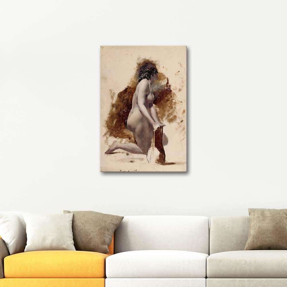 William Etty Kneeling Female Nude Art Print