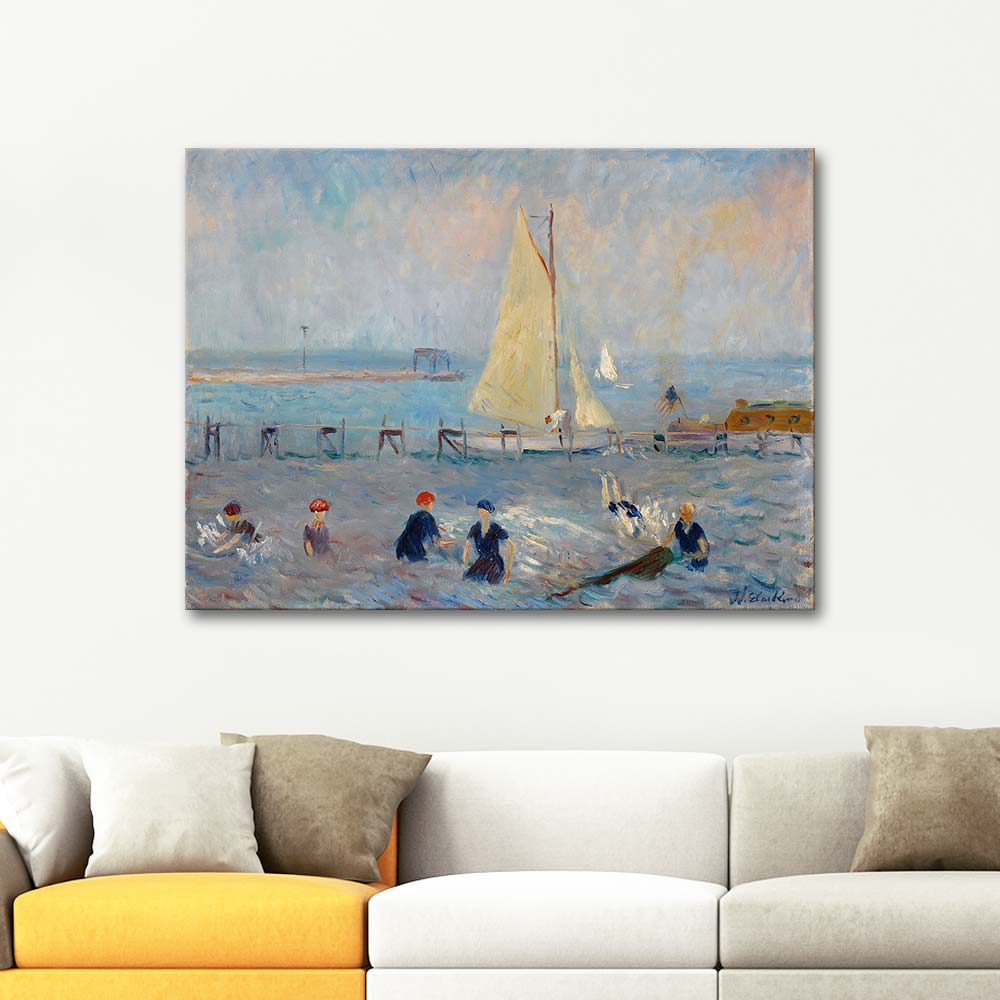 William Glackens Seascape With Six Bathers Bellport Art Print