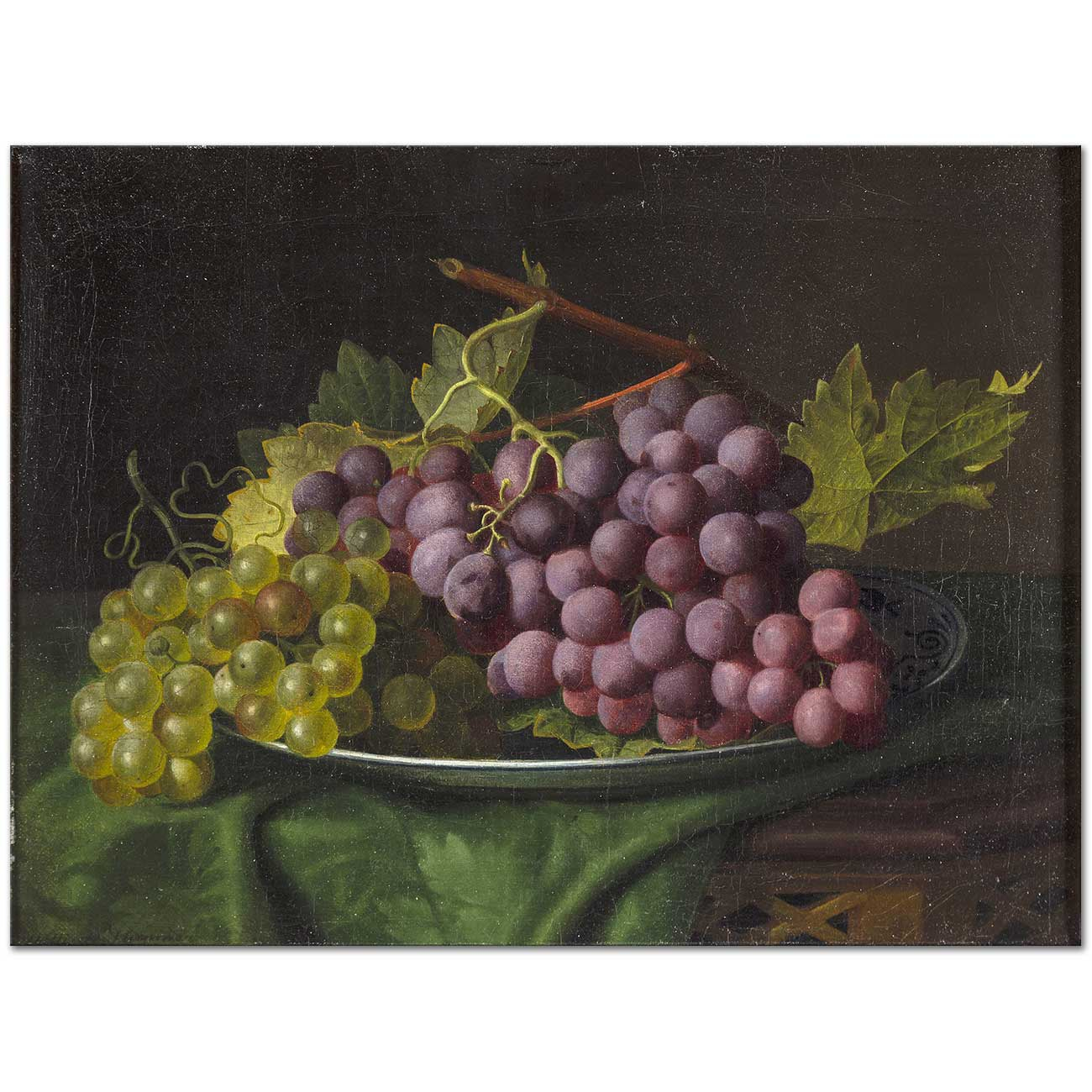 William Hammer Still Life with Grapes on a Plate Art Print
