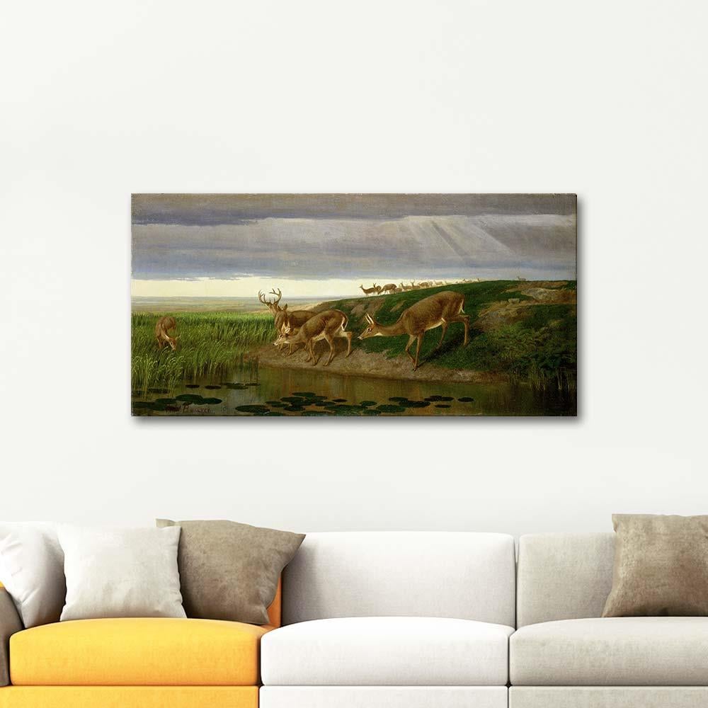 William Holbrook Beard Deer on the Prairie Art Print