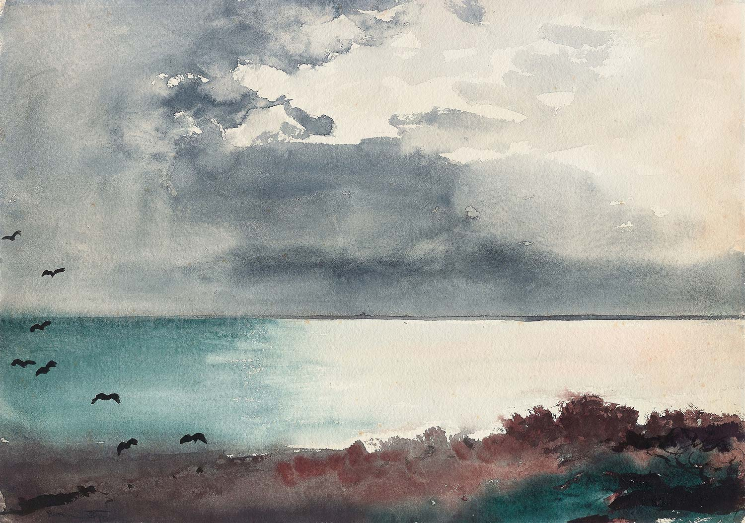 Winslow Homer Breaking Storm Coast Of Maine Art Print