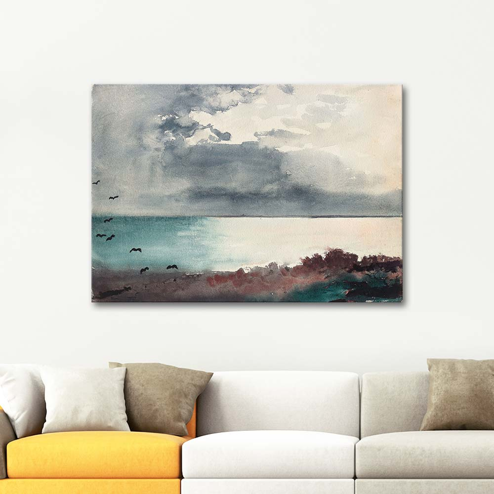 Winslow Homer Breaking Storm Coast Of Maine Art Print