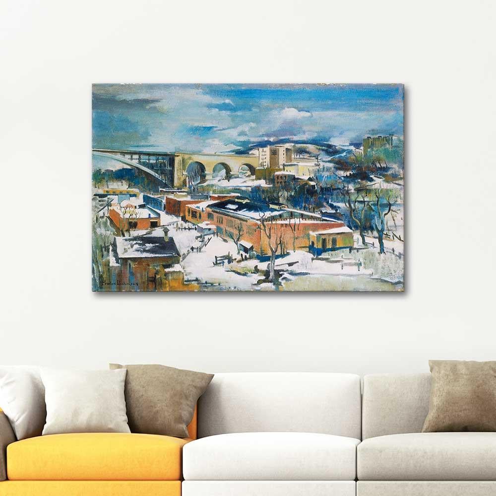 Winter Harlem River by William Preston Dickinson as Art Print