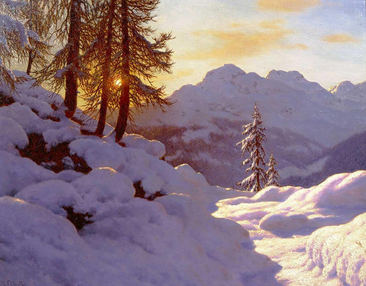 Winter Landscape by Ivan Fedorovich Choultse as Art Print