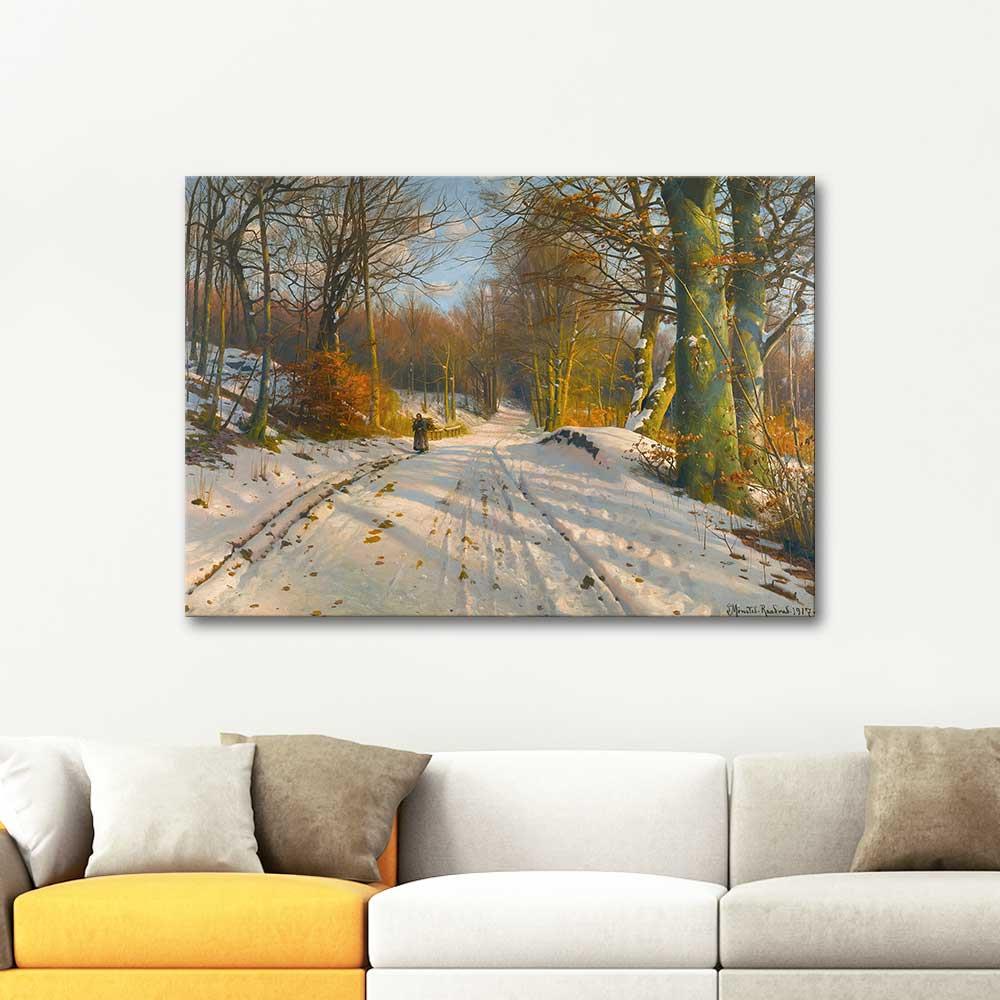 Peder Mørk Mønsted Kış Manzarası Kanvas Tablo