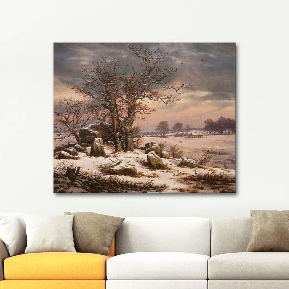 Johan Christian Dahl Vordinborg'dan Kış Kanvas Tablo
