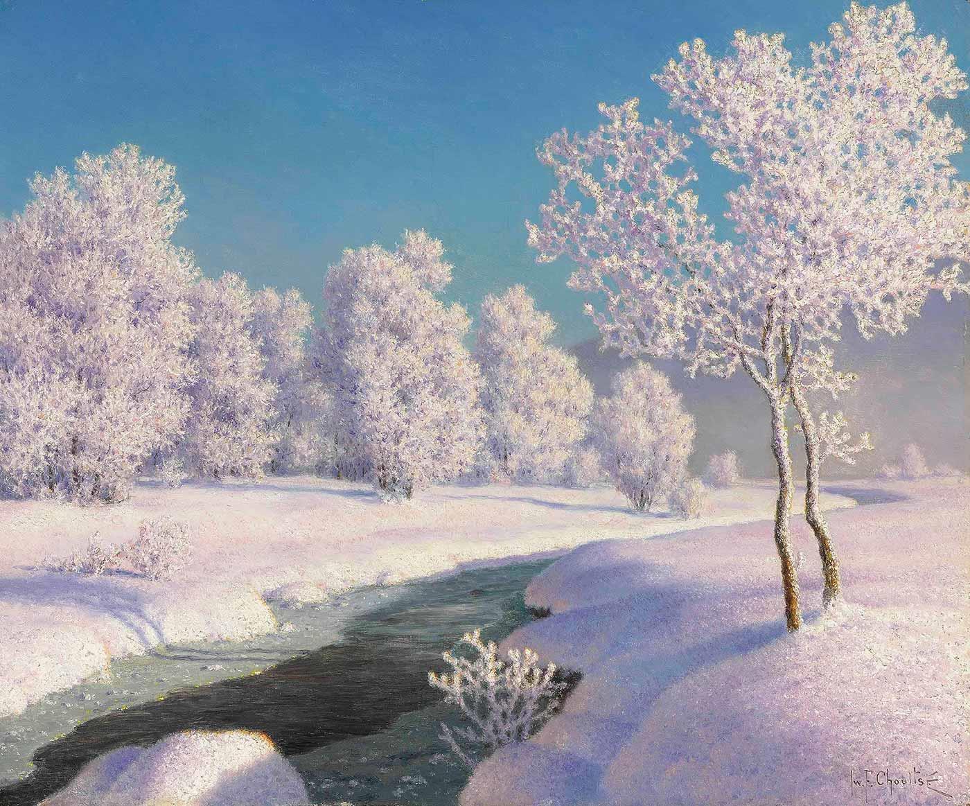 Winter Morning in Engading by Ivan Fedorovich Choultse as Art Print