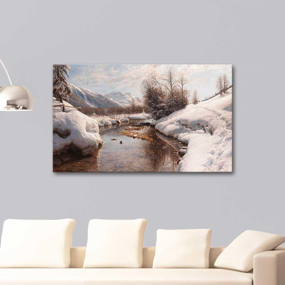 Peder Mørk Mønsted Engadin'de Kış Güneşi Kanvas Tablo