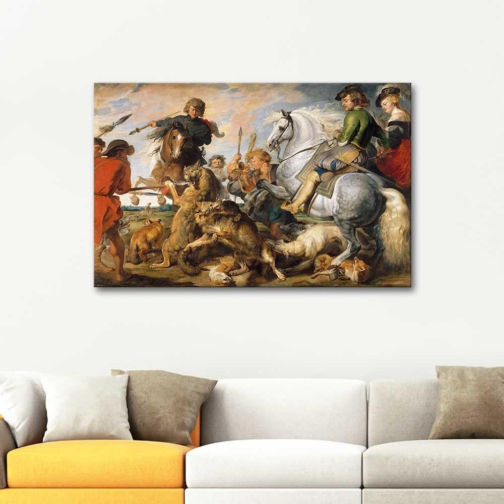 Peter Paul Rubens Kurt ve Tilki Avı Kanvas Tablo