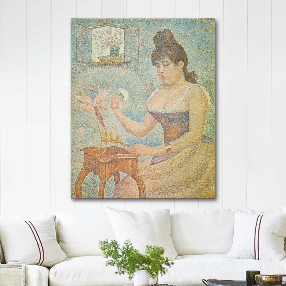 Georges Seurat Mor Korseli Kadın Kanvas Tablo