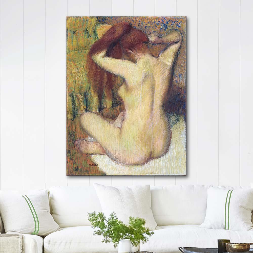 Woman Combing her Hair by Edgar Degas as Art Print