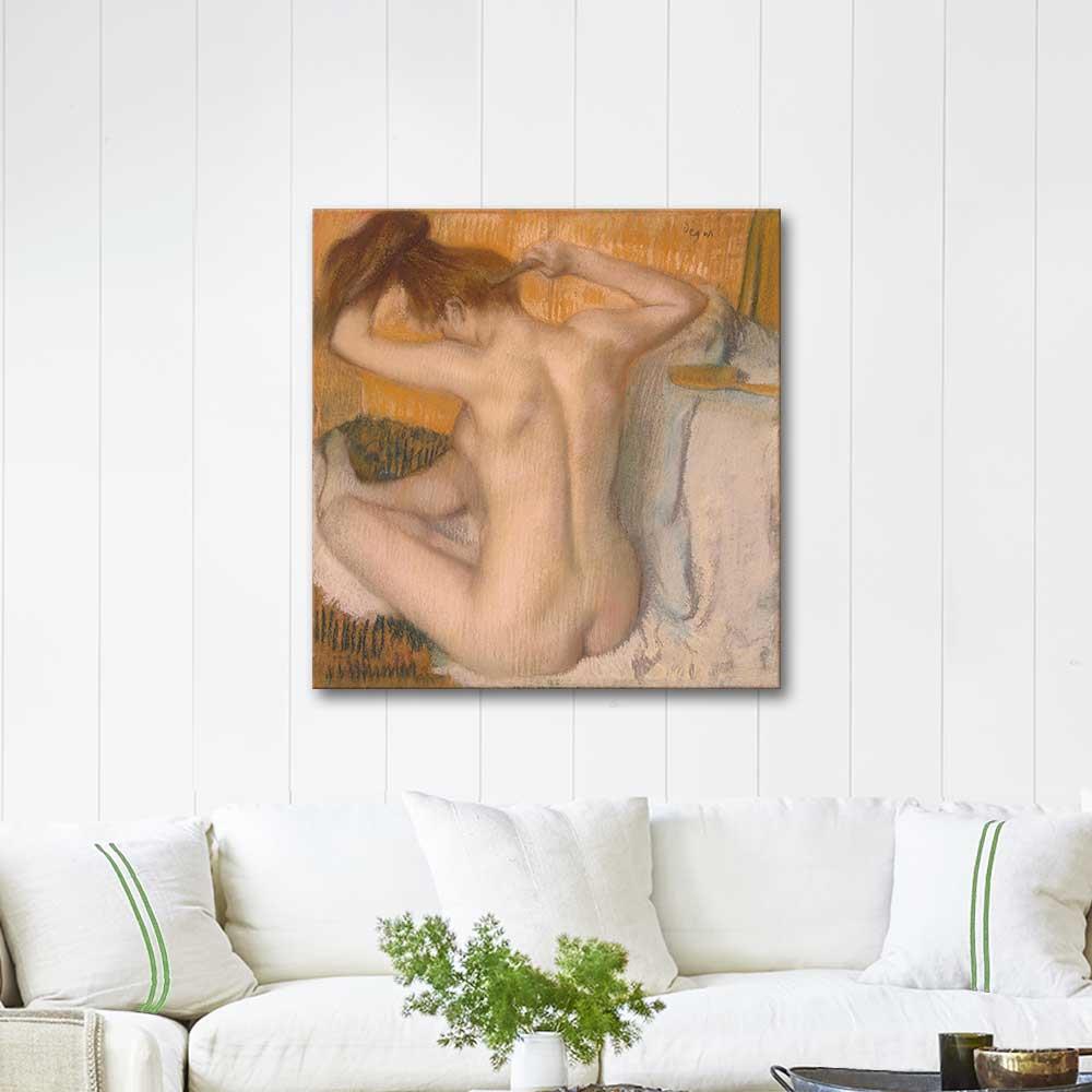 Woman Combing Her Hair by Edgar Degas as Art Print