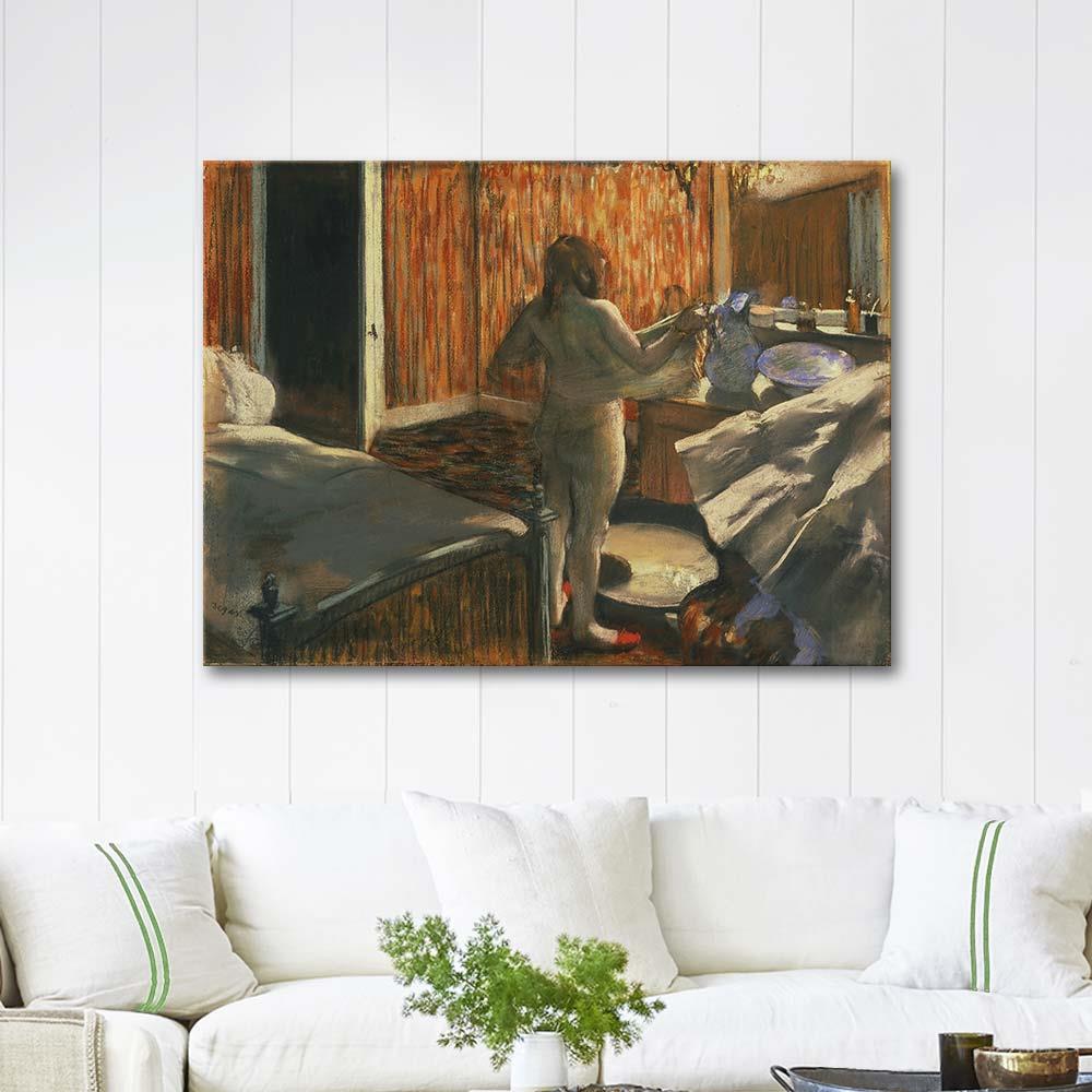 Woman Drying Herself after the Bath by Edgar Degas as Art Print