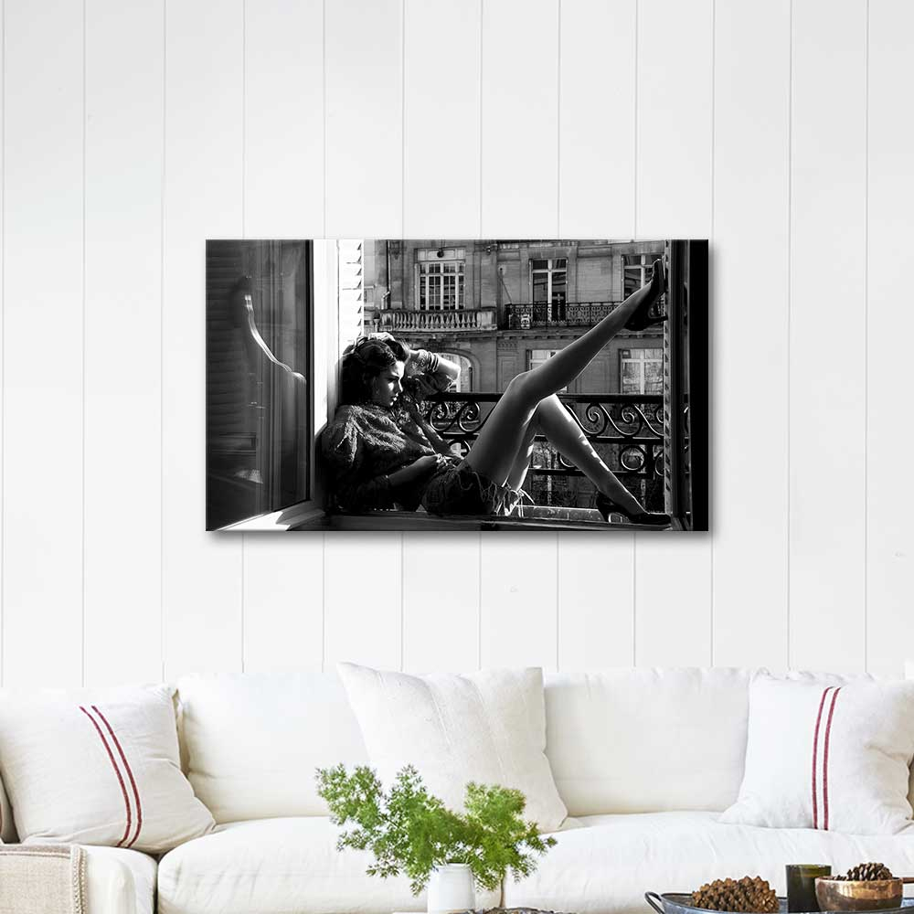 Woman Sitting Near The Window Art Print