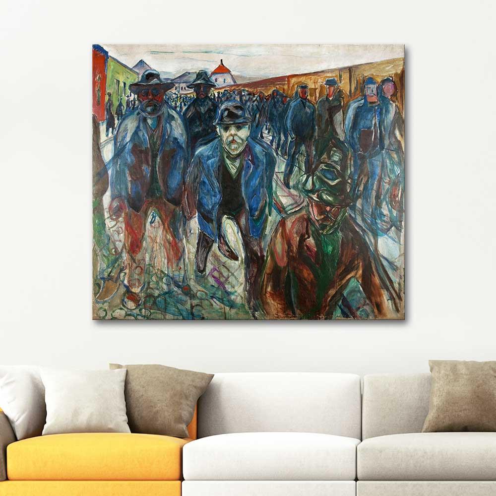 Workers On Their Way Home by Edvard Munch as Art Print