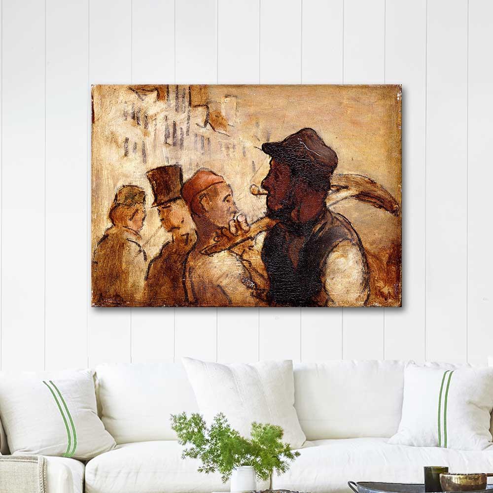 Honore Daumier Sokaktaki İşçiler Kanvas Tablo