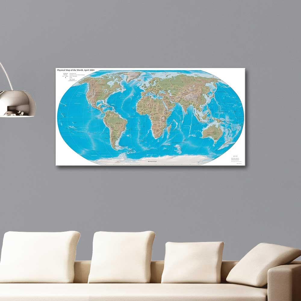 Dünya Coğrafi Haritası 2004 Kanvas Tablo