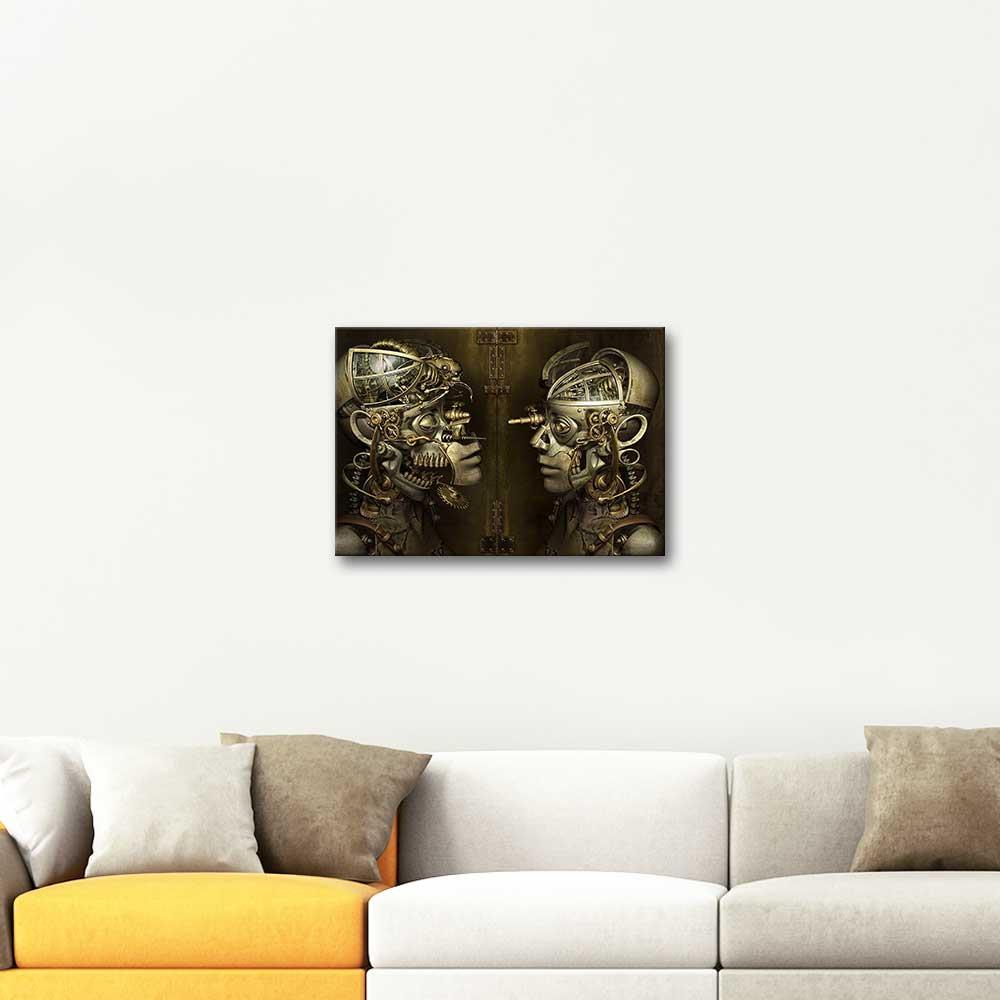 Robotların Dünyası Steampunk Kanvas Tablo