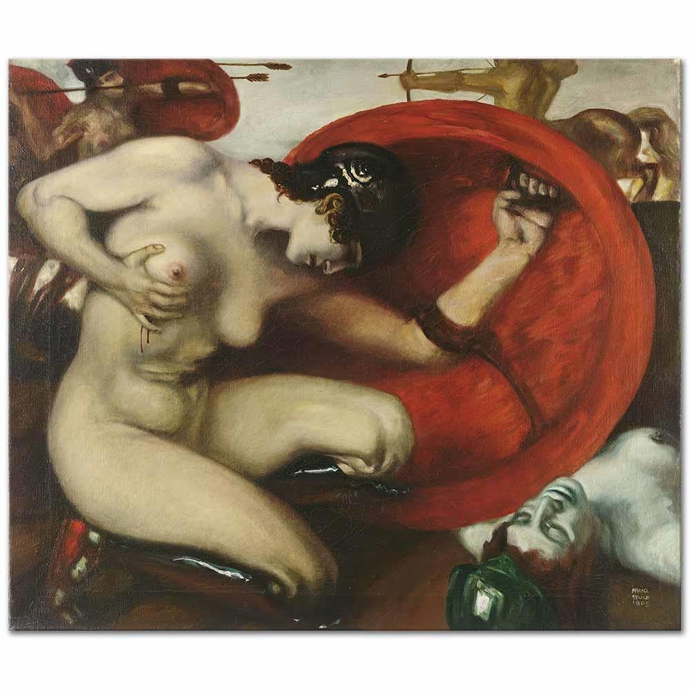 Wounded Amazon by Franz von Stuck as Art Print