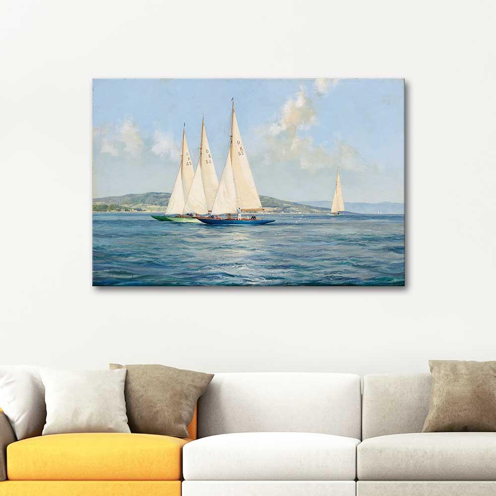Montague Dawson Yat Yarışında Kanvas Tablo