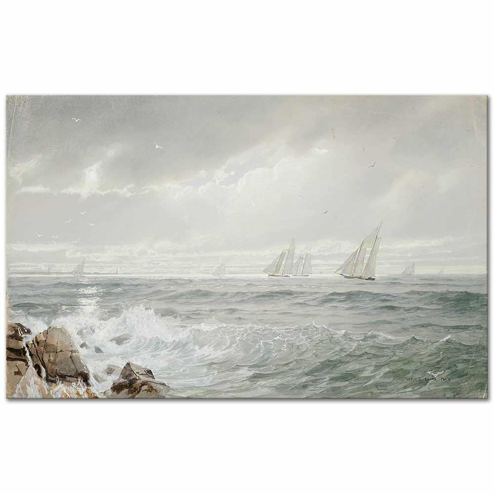 Yachts Off Newport by William Trost Richards as Art Print