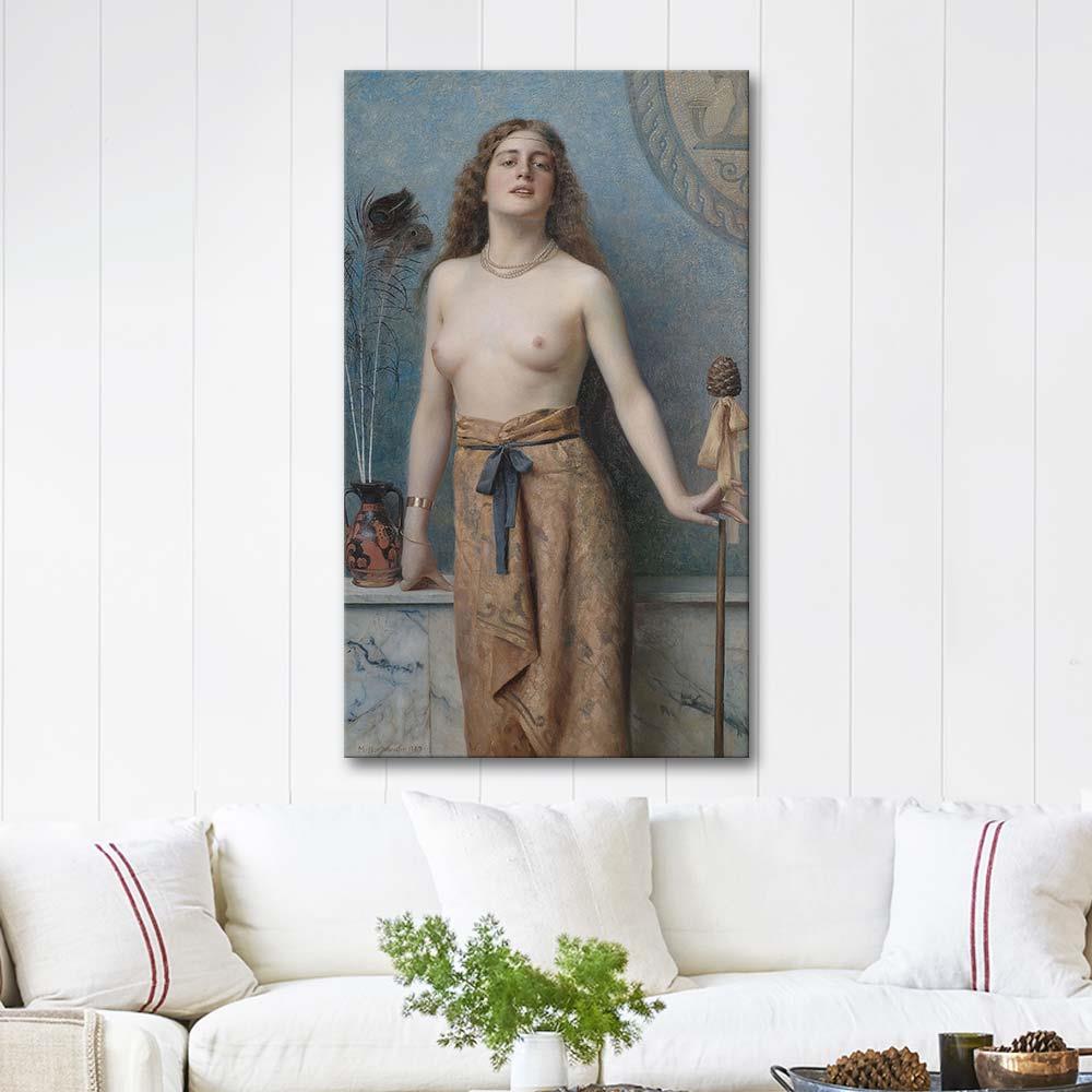 Max Nonnenbruch Genç Bacchante Thrysos Asasıyla Kanvas Tablo