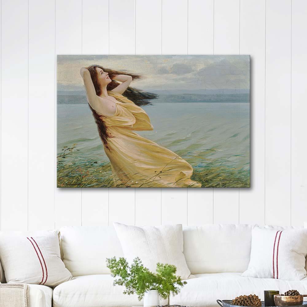 Young Woman by the Water by Max Nonnenbruch as Art Print