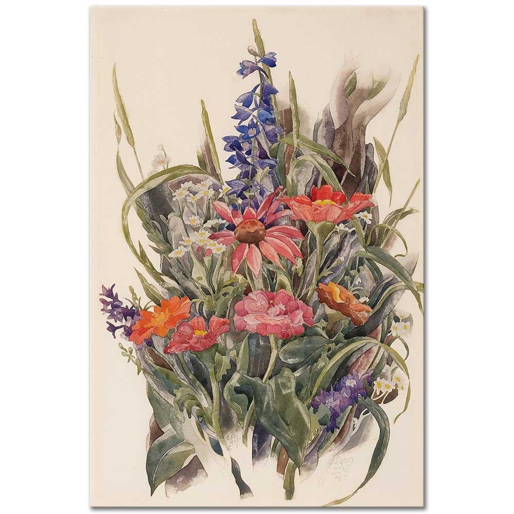 Zinnias, Larkspur and Daisies by Charles Demuth