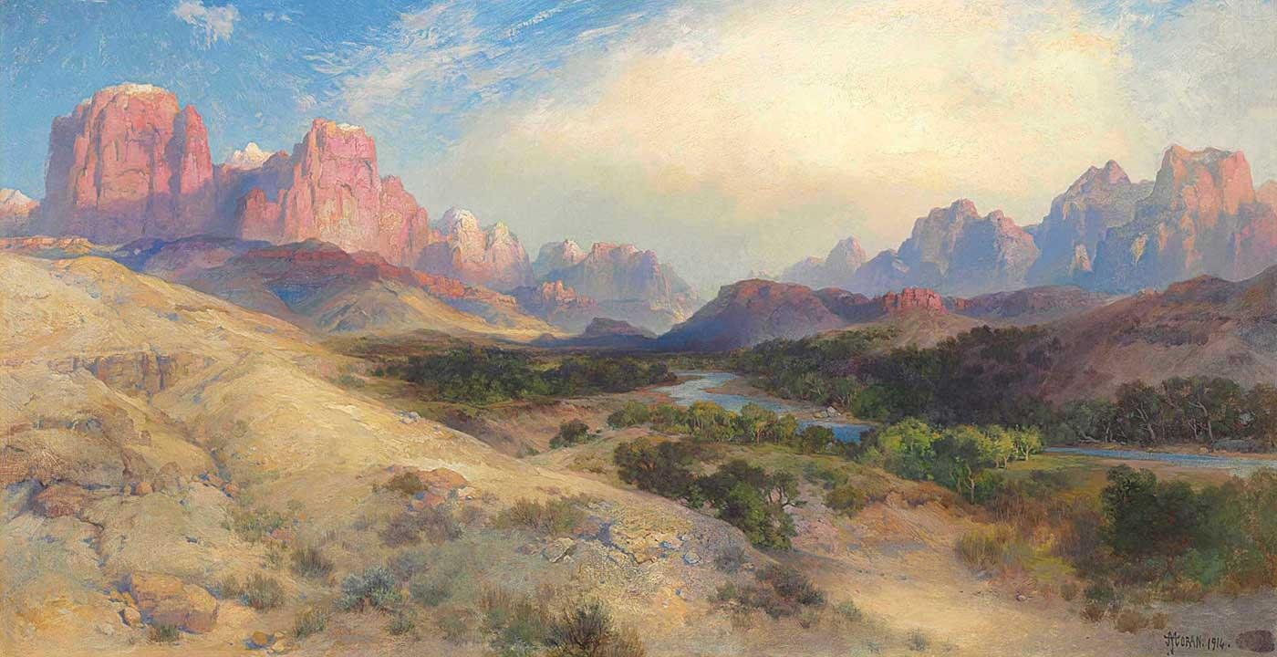 Zion Valley South Utah by Thomas Moran as Art Print