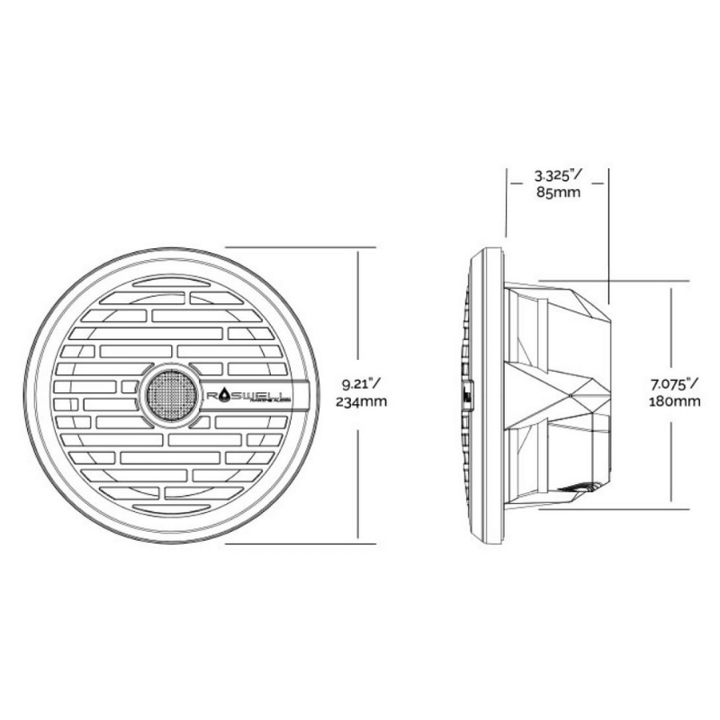 Roswell R1 6.5 inç Marin Hoparlör Siyah Çift Fiyatıdır