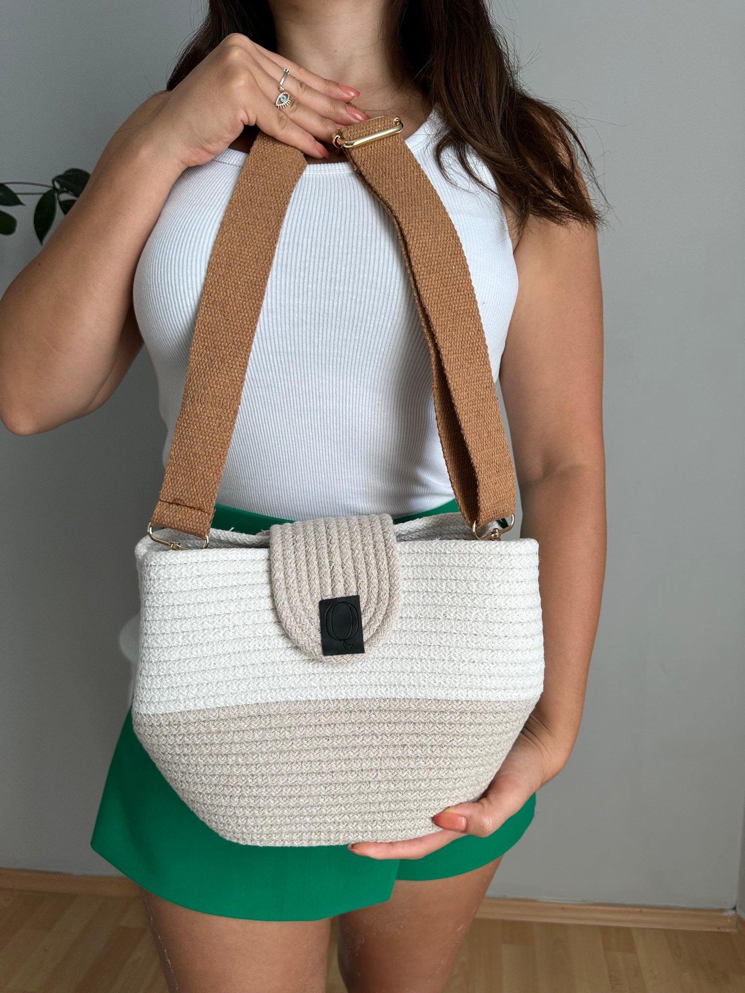 Krem Helena Hasır Kadın Çanta | mustbagshop.com