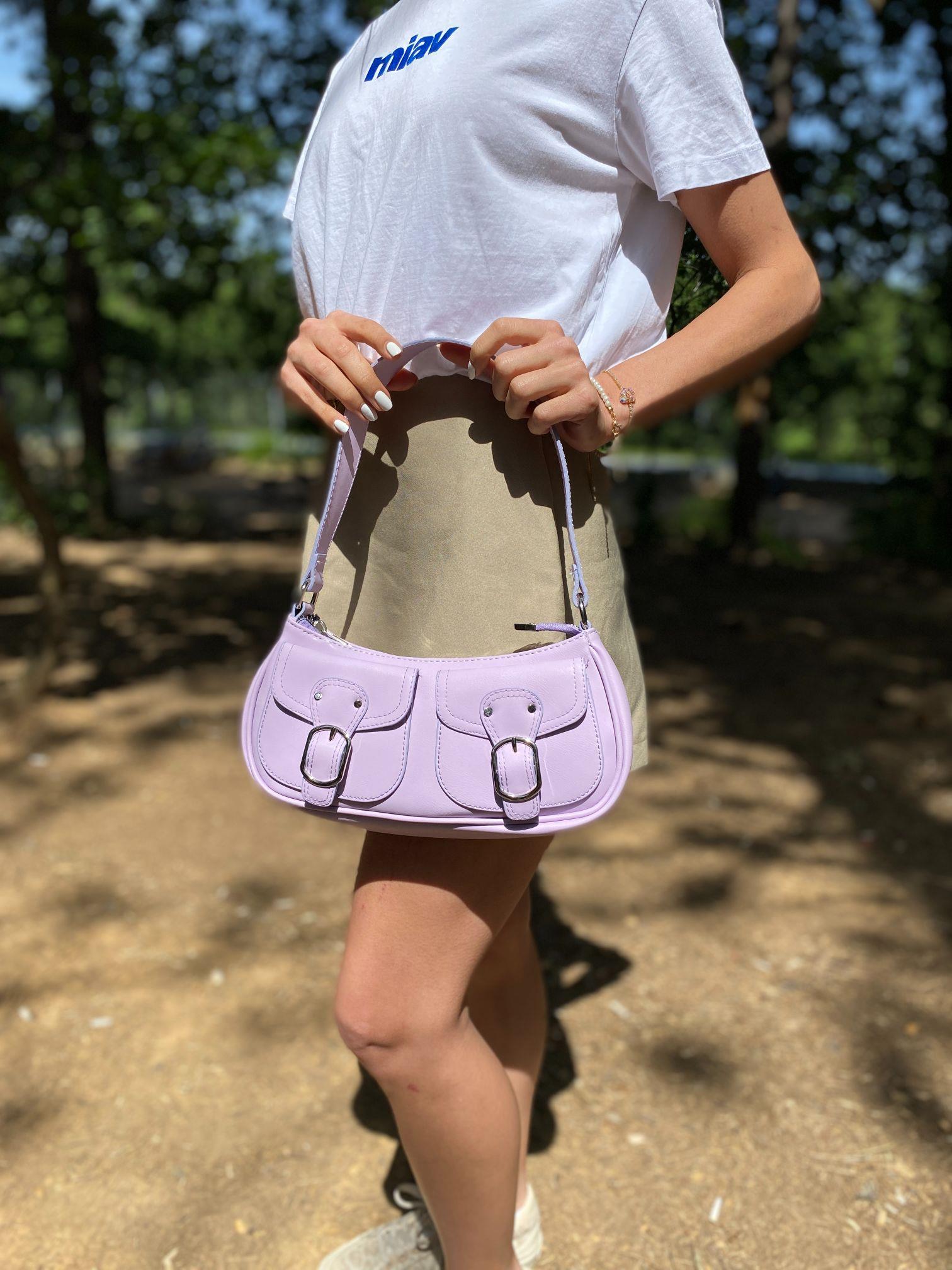 Lila Camilla Cep Detaylı Kadın Çanta