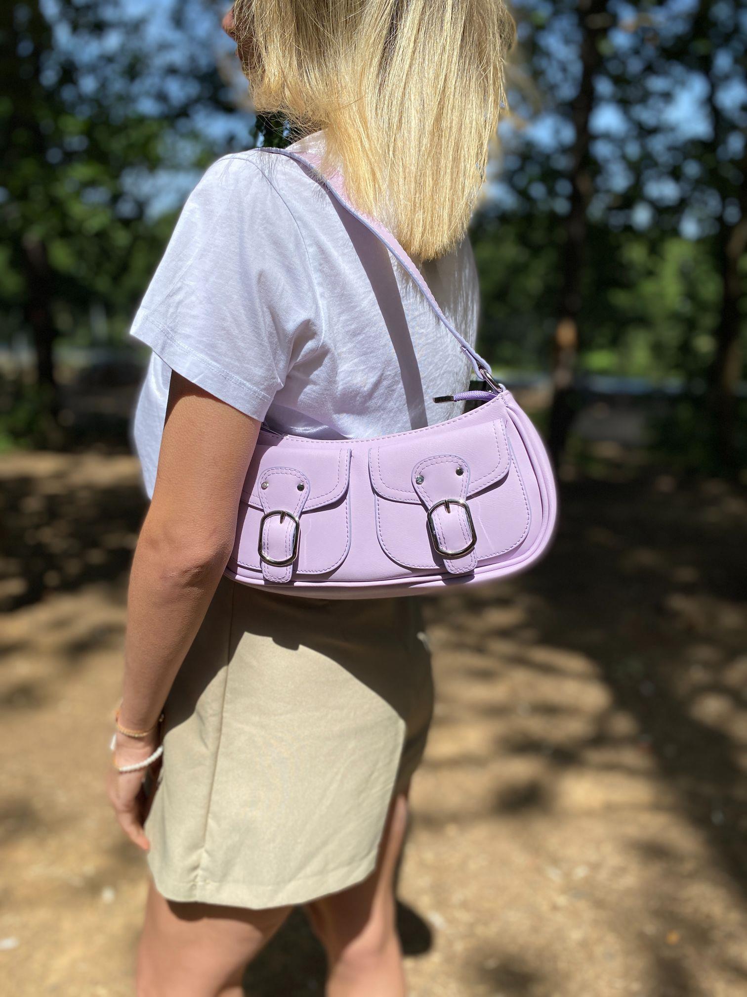 Lila Camilla Cep Detaylı Kadın Çanta