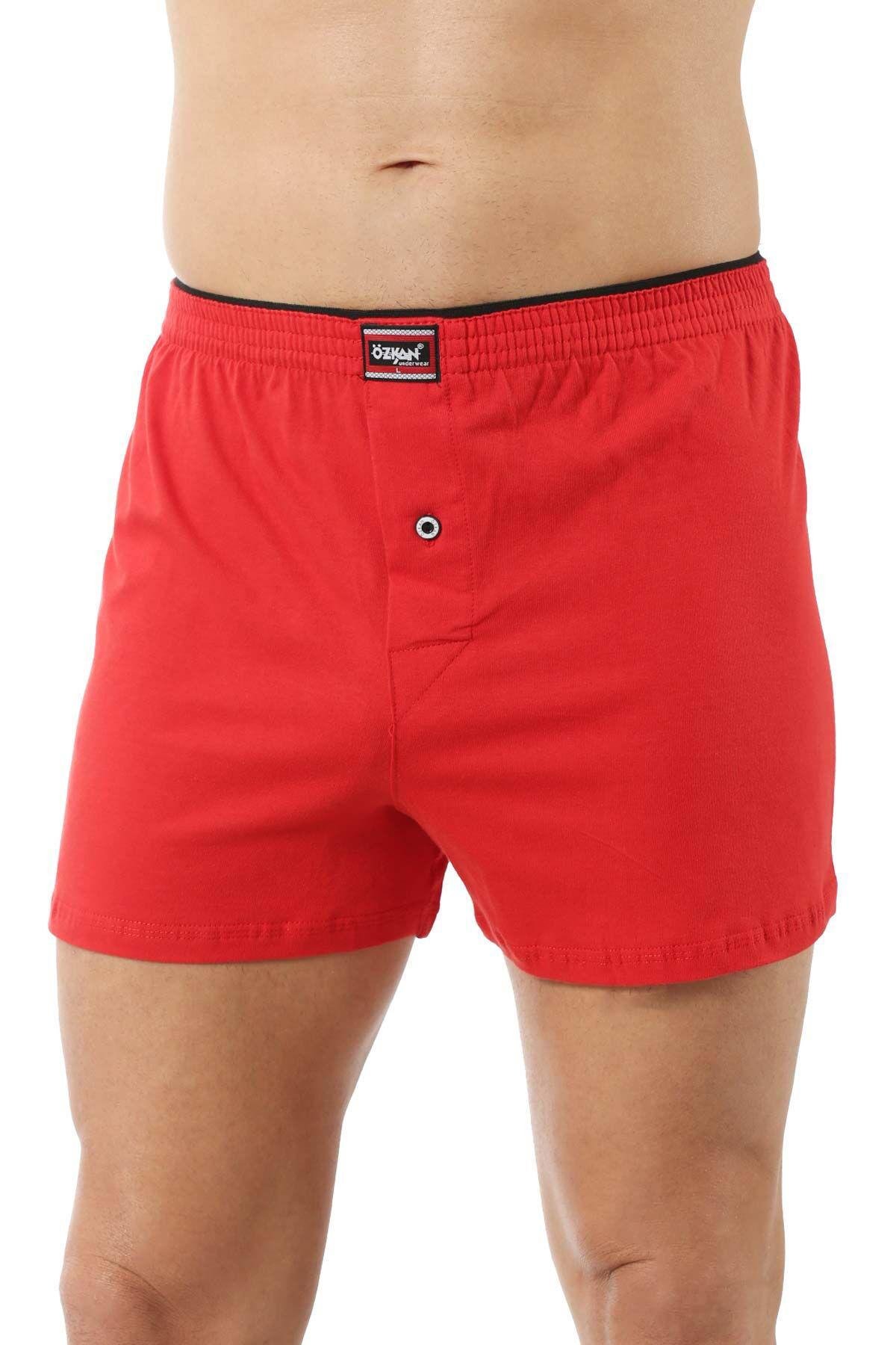  Erkek Şardonlu Boxer Kırmızı | Kompedan K0041