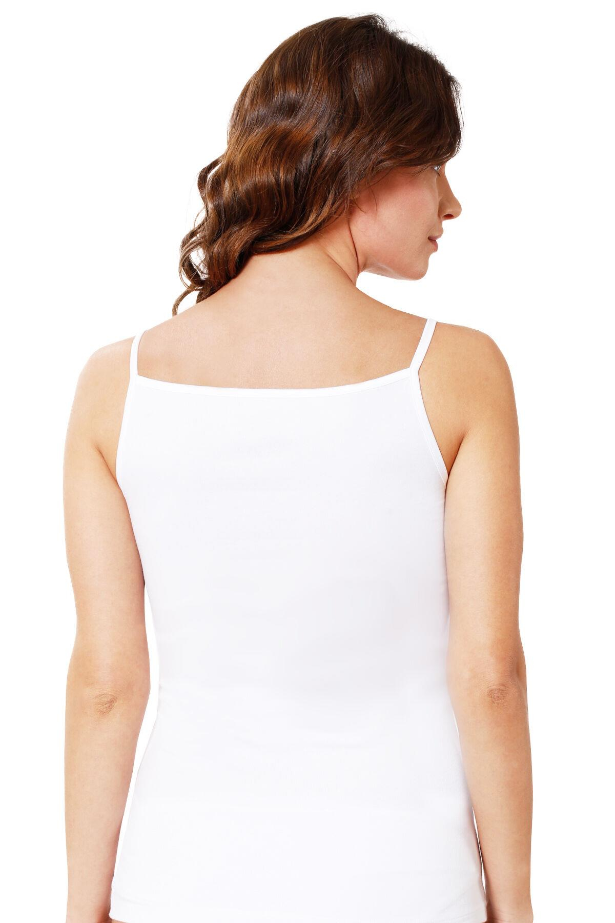  Kadın İp Askılı Modal Atlet Beyaz | Kompedan K20586 