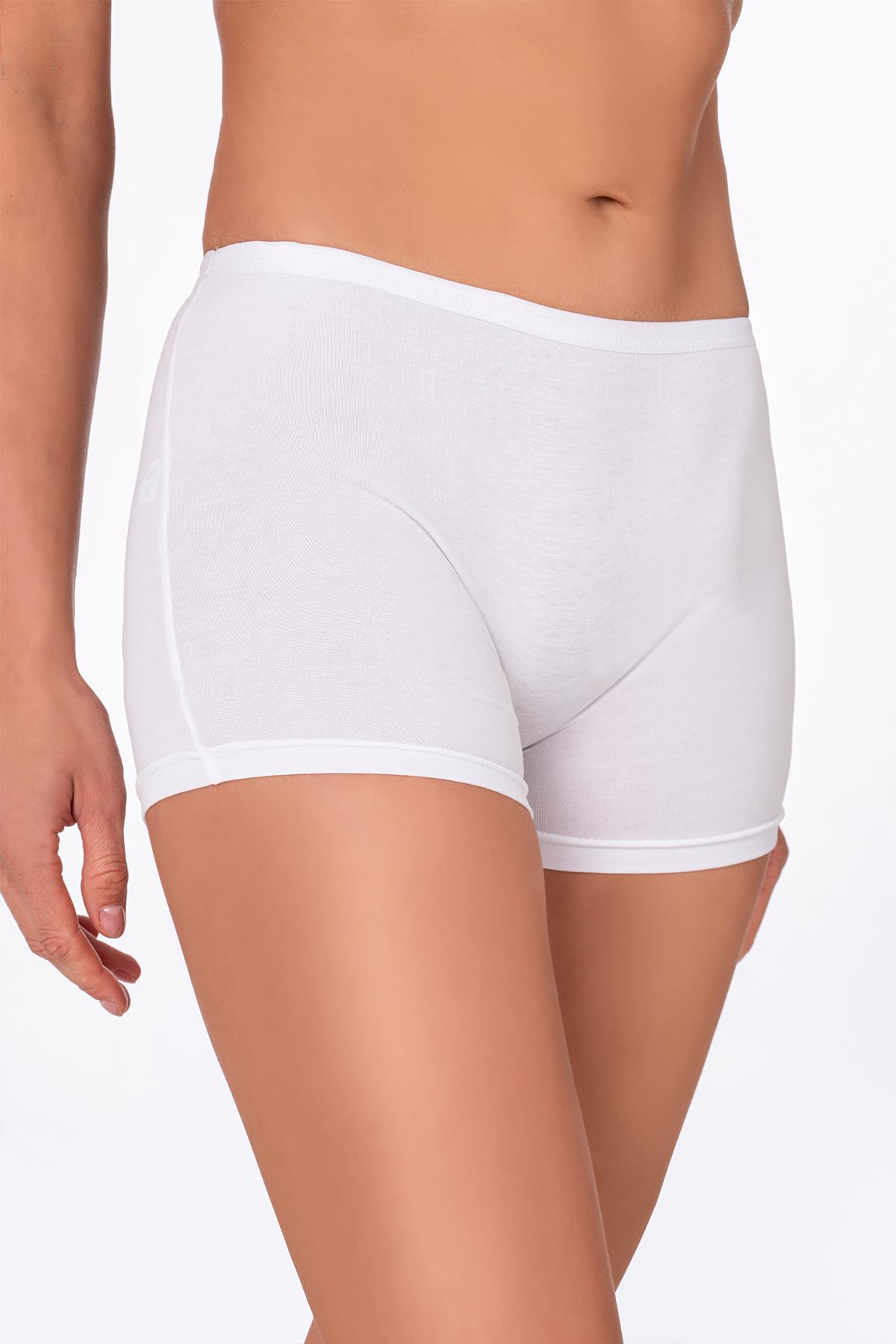  Kadın Likralı Süprem Boxer Beyaz | K0412