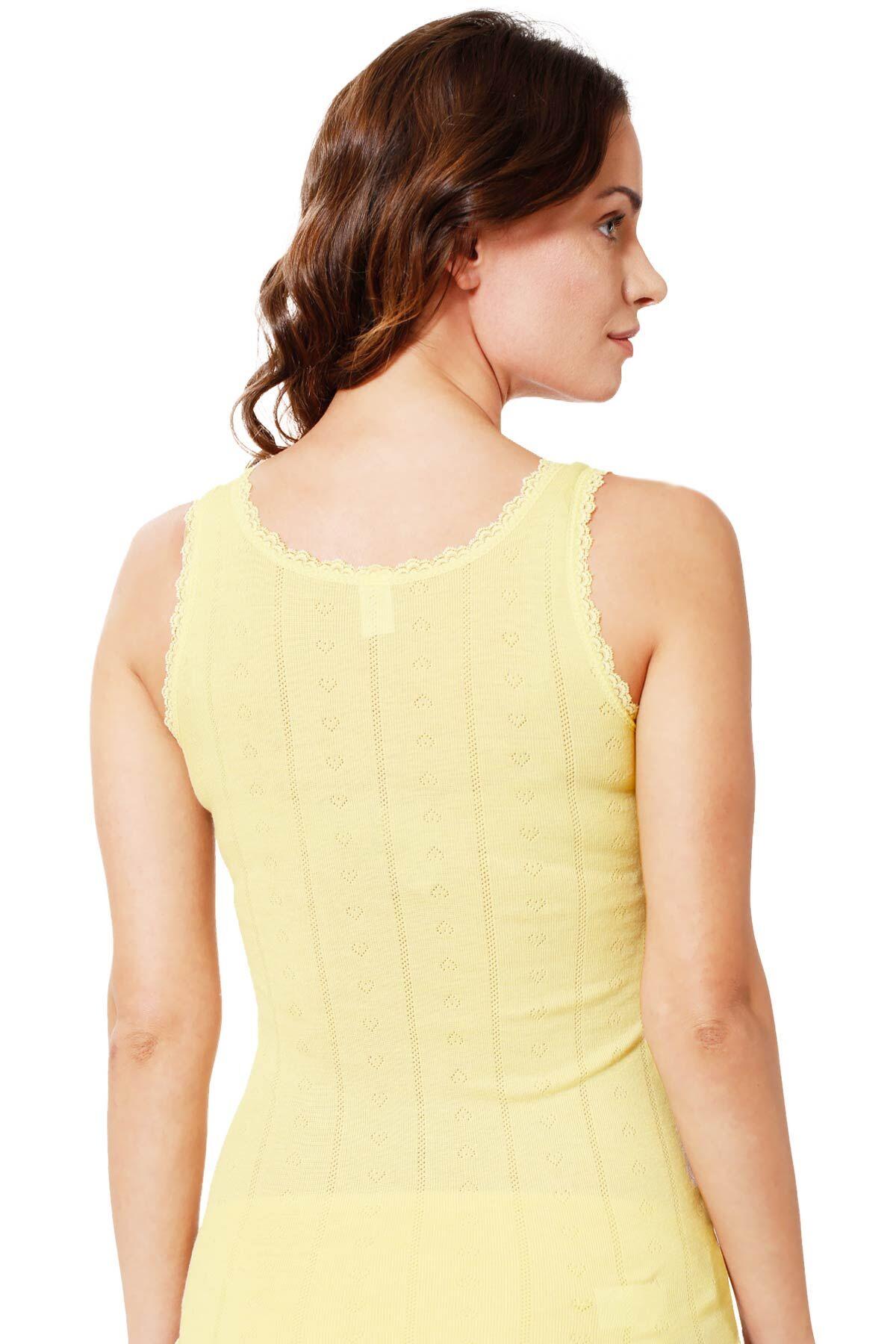  Kadın Yumoş Atlet Sarı | Kompedan K23493 