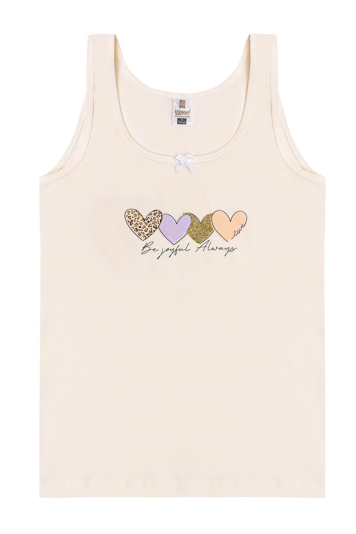 5'li Paket Kız Çocuk Karışık Renkli Desenli Pamuklu Yumuşak Kalın Askılı Atlet | 41600