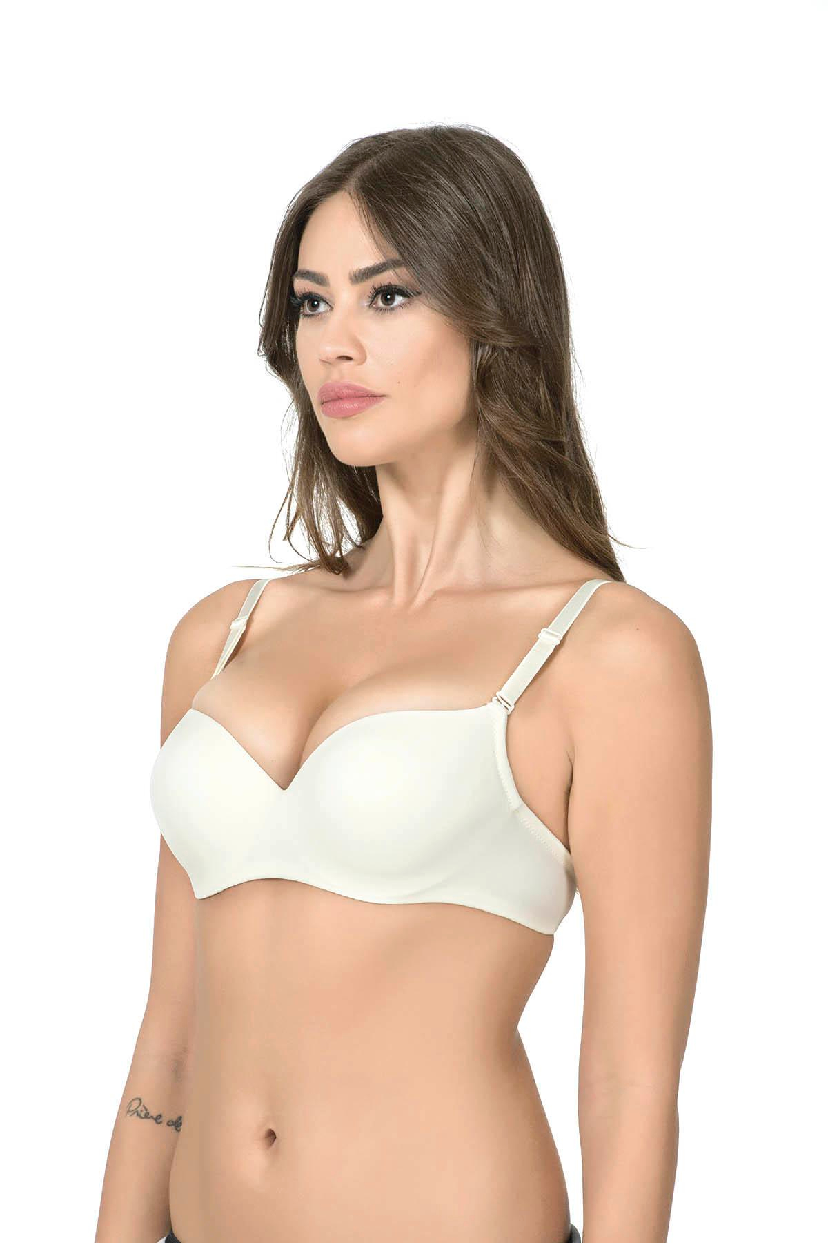 Dolgusuz Kulaklı Sütyen Ekru | Belvu 1108 