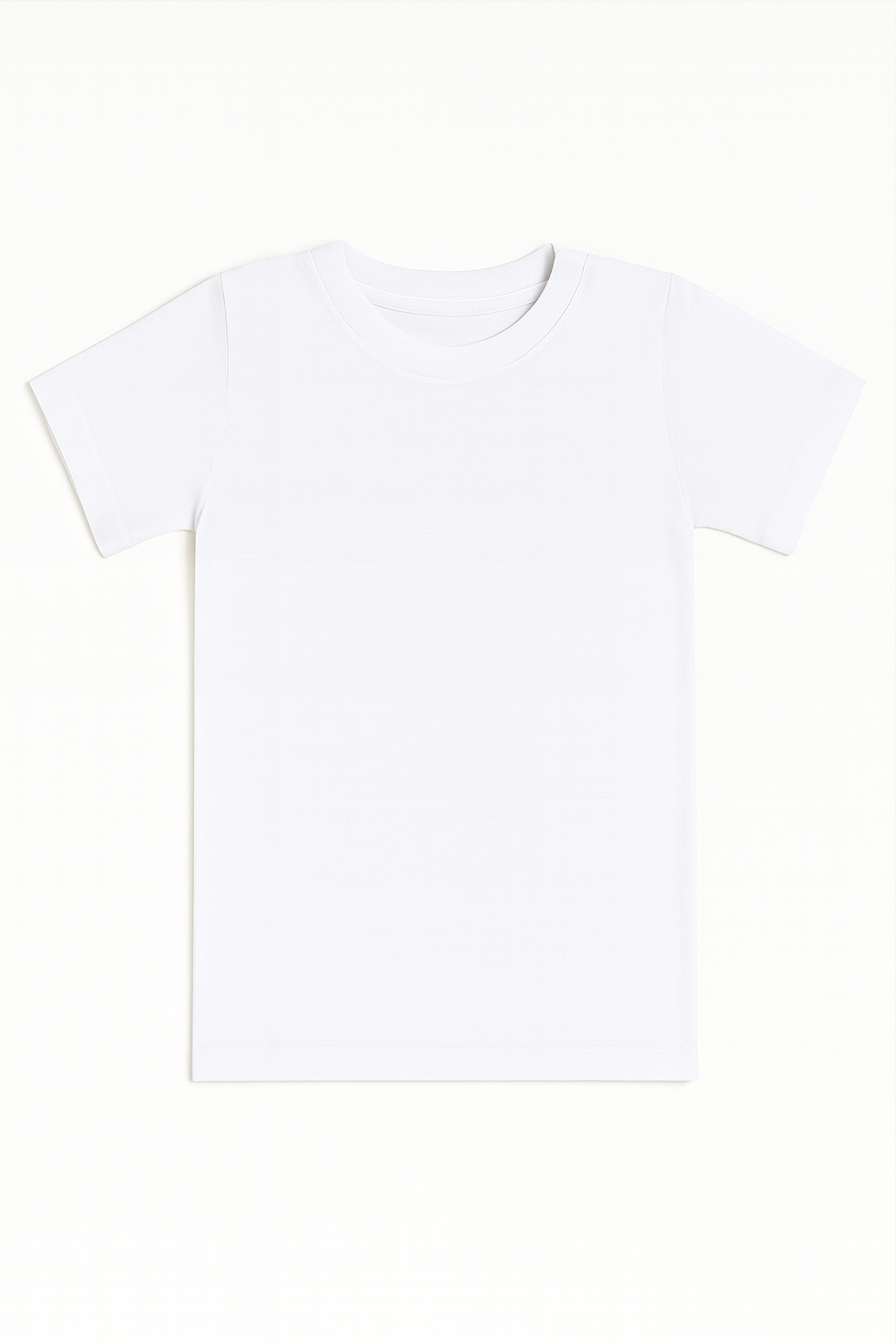 Erkek Çocuk %100 Pamuklu Ribana Yarım Kol Kapalı Yaka Fanila | Beyaz 0706