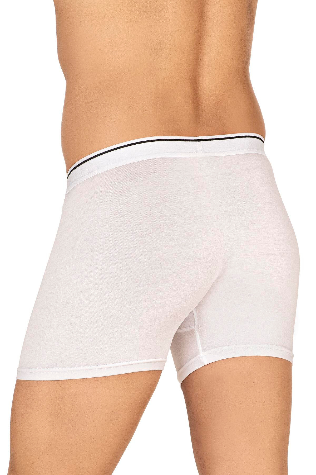Erkek Modal Pamuklu Boxer Şort | Beyaz K11256